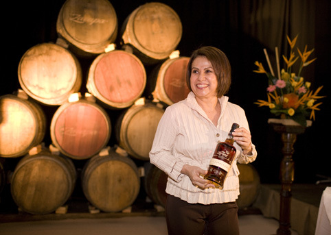 Lorena Vasquez with Ron Zacapa