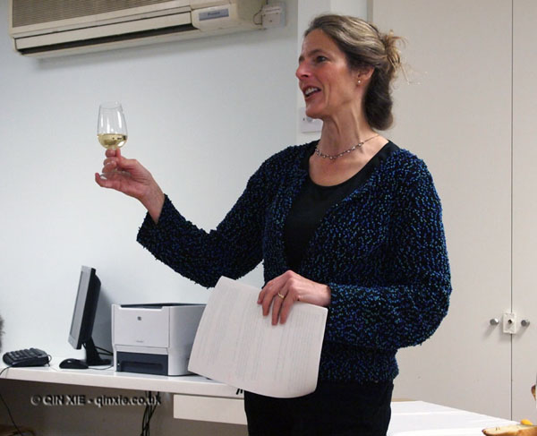 Nancy Gilchrist at dessert and wine matching at Leiths School of Food and Wine