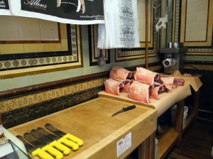 Butcher's table at Allens of Mayfair