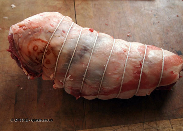 Rolled leg of lamb joint