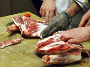 Preparing shoulder of lamb at Parson's Nose