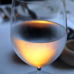 Illuminated wine glass at The Elephant Restaurant, Torquay