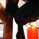 Lantern and drape at Kirin Ichiban Yatai
