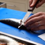 Filleting sardines at Fish in a Day, Food Safari