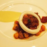 Squid with chickpeas and chorizo at The Lawn Bistro