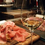 Franciacorta wine glass with charcuterie at Dego, London