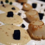 Scallops with hazelnut cream and amarone apples at Dego, London