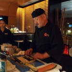 Sadayuki Okamoto making sushi, sushi making at Ichi Sushi and Sashimi Bar