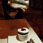 Chocolate soufflé, vanilla tahiti and raspberries at Apsley's, The Lanesborough Hotel