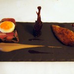 Quail with terrine forestiere, braised leg, fried egg at thirty six by Nigel Mendham, Dukes Hotel