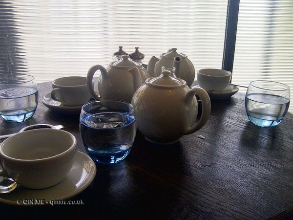 Teapots at Riding House Café