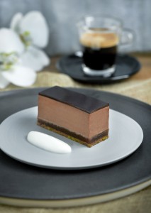 Pave of bitter chocolate with burnt orange nd Ristretto coffee