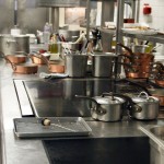 Kitchen, pre service, 25th Anniversary Celebration Menu at Alain Ducasse's Le Louis XV in Monte Carlo, Monaco
