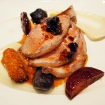 Belly of pork with plums and figs, Phil Howard's The Square, Mayfair