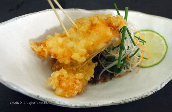 Langoustine tempura with spicy shiso ponzu, Wabi, Holborn