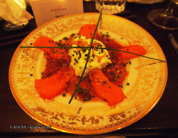 Salmon sashimi South American Way, Luiz Hara, London Foodie Japanese Supperclub with Bordeaux Wine