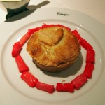 Apple pie with rhubarb and custard, London Malmaison Brasserie