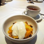 Cereal with fruit and yoghurt, London Malmaison Brasserie