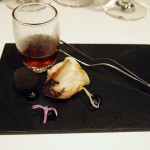 Squid, black croquette and crispy onion, Azurmendi, Vizcaya