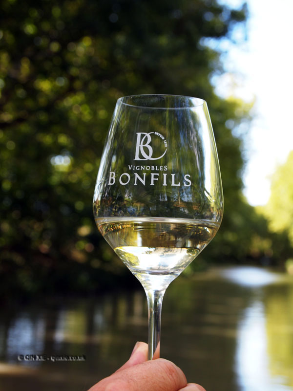 Wine glass on Canal du Midi