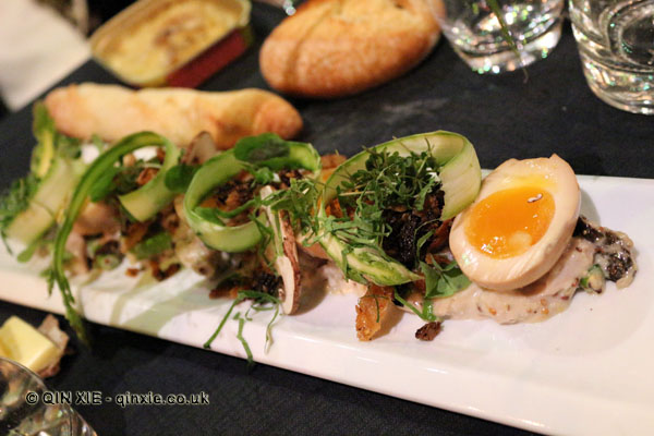 Forest - Salad of guinea fowl with egg, mushrooms and herbs, Bocuse d'Or gala dinner, Stockholm