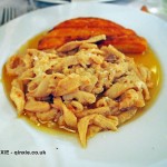 Slow cooked tripe served in its cooking juices with potato rosti, La Merenda, Nice