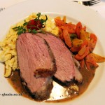 Veal, carrots and spatzle at Winzerhof Gierer, Food in Baden-Württemberg