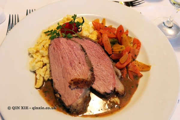 Veal, carrots and spatzle at Winzerhof Gierer, Food in Baden-Württemberg