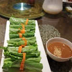 Lettuce leaves with satay dip, Vegan Restaurant, Chengdu