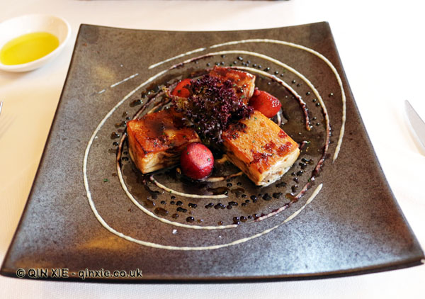 Suckling pig with red wine cooked apples, Restaurant Martin by Martin Berasatgui, Shanghai