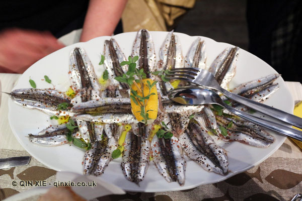 Marinated anchovies (with lemon and vinegar), Portivene, Portovenere