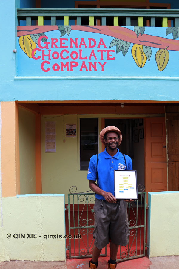 Edmund Brown outside Grenada Chocolate Company