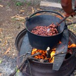 Roasting cocoa beans, Crayfish Bay, Grenada