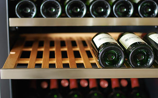 Wine rack with bottles